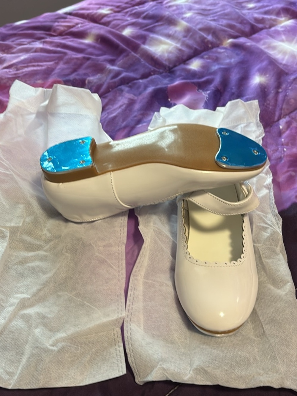 Girls White Mary Jane Tap Shoes Size 13
